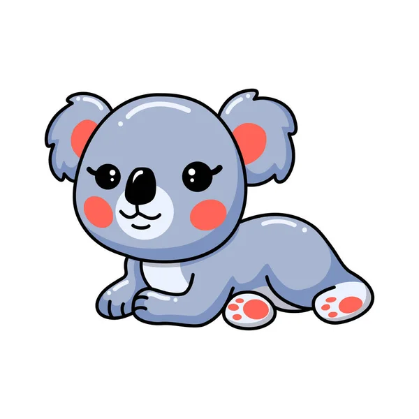 Ilustração Vetorial Bonito Bebê Koala Desenho Animado Que Estabelece — Vetor de Stock