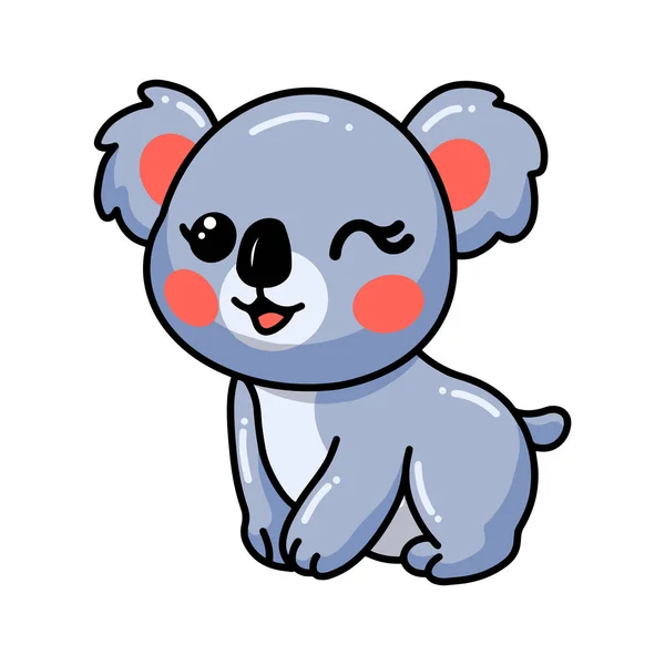 Vector Ilustración Lindo Bebé Koala Dibujos Animados Posando — Archivo Imágenes Vectoriales