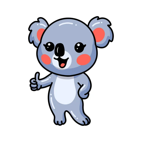 Vector Illustration Cute Baby Koala Cartoon Thumbs — Stock Vector