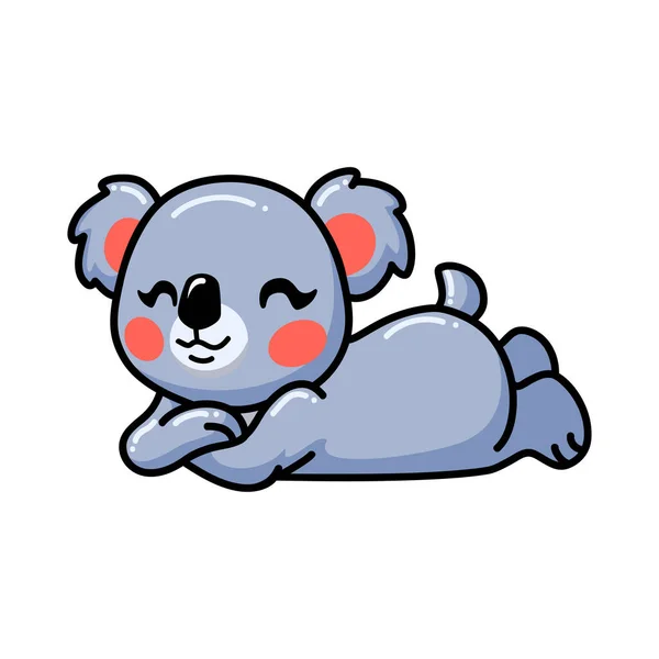 Wektor Ilustracja Cute Baby Koala Kreskówki Leżącej — Wektor stockowy