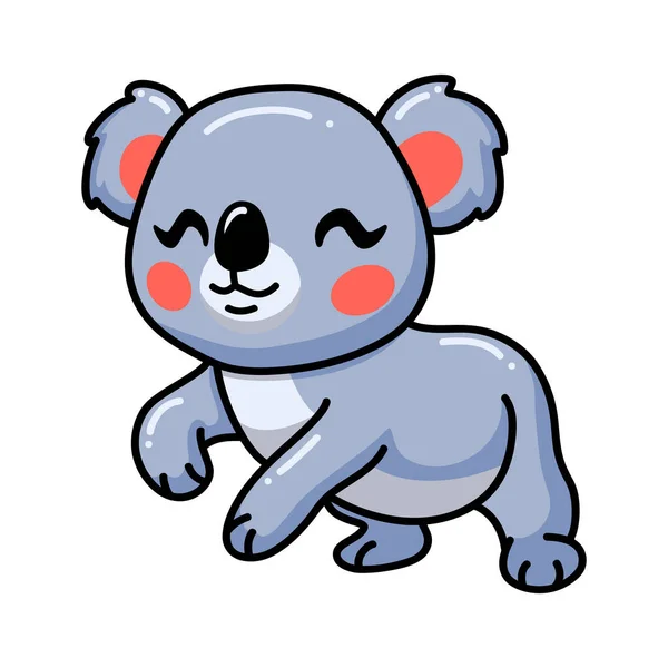 Vector Illustratie Van Leuke Gelukkige Baby Koala Cartoon — Stockvector