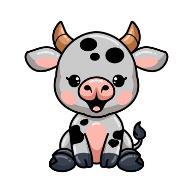 Şirin bebek inek çizgi filminin vektör çizimi