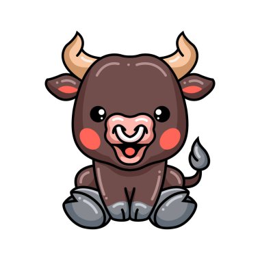 Şirin bebek boğa çizgi filminin vektör çizimi