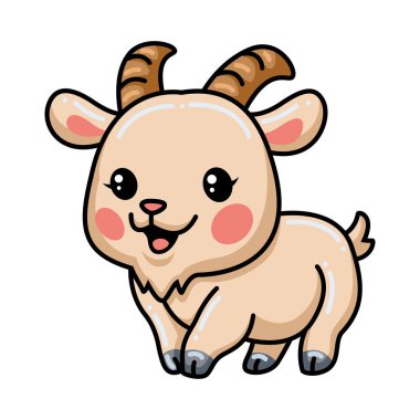 Tatlı bebek keçi çizgi filminin vektör çizimi