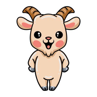 Sevimli bebek keçi çizgi filminin vektör çizimi