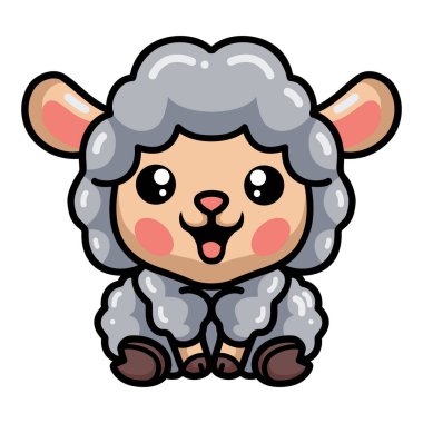 Şirin bebek koyun çizgi filminin vektör çizimi