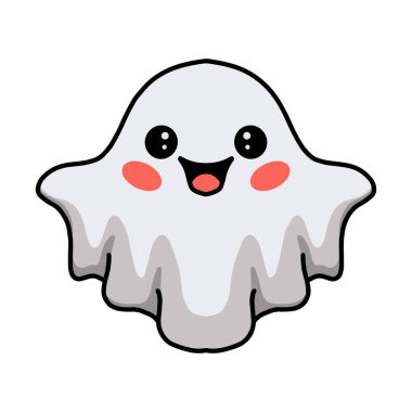 Çizgi filmlerdeki beyaz hayaletin vektör çizimi.