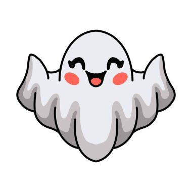 Çizgi filmlerdeki beyaz hayaletin vektör çizimi.