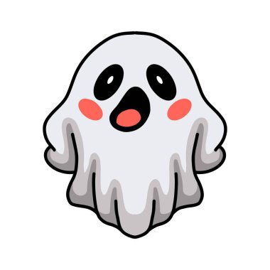 Beyaz hayaletin şirin cadılar bayramı pozunun vektör çizimi