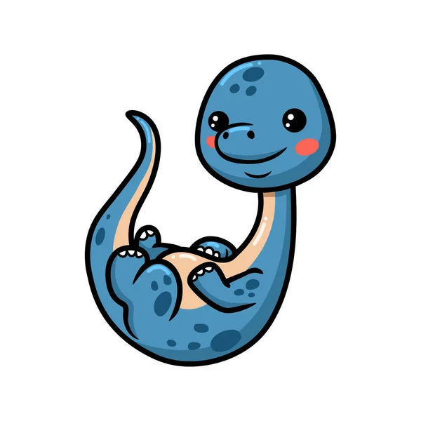 Vector Illustratie Van Schattige Kleine Dinosaurus Cartoon Poseren — Stockvector