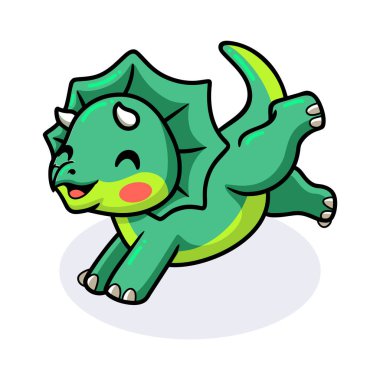 Küçük şirin triceratops dinozor çizgi filminin vektör çizimi
