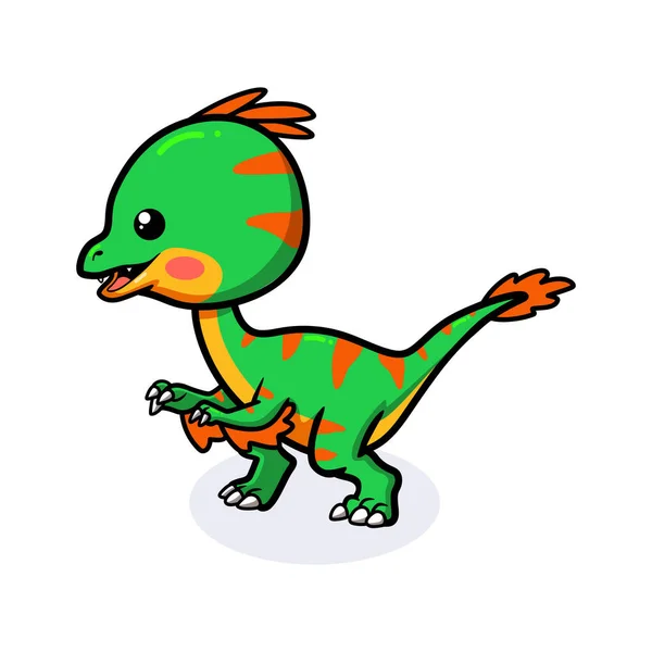 Vector Illustration Cute Little Oviraptor Dinosaur Cartoon — Stock Vector