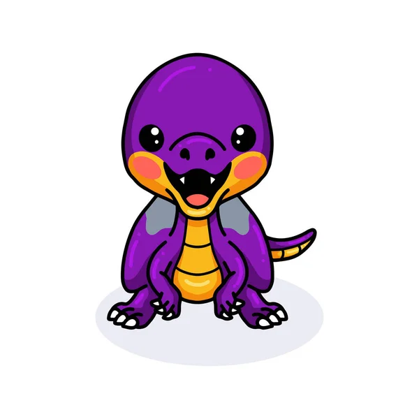 Desenho de dinossauro roxo fofo sentado