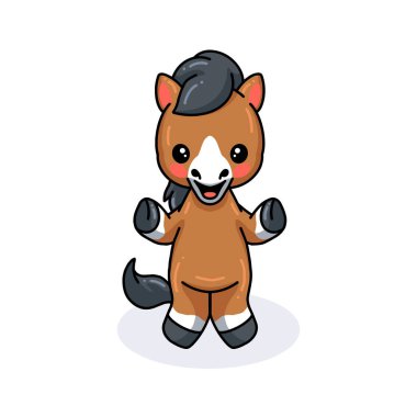 Sevimli bebek eşek çizgi filminin vektör çizimi ayakta duruyor