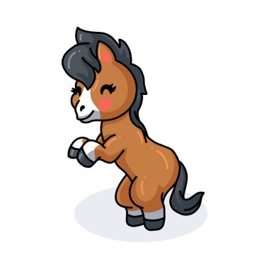 Sevimli bebek eşek çizgi filminin vektör çizimi ayakta duruyor