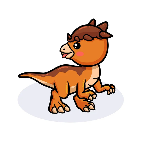 Ilustración Vectorial Dibujos Animados Dinosaurios Pachycephalosaurus Poco Lindo — Archivo Imágenes Vectoriales
