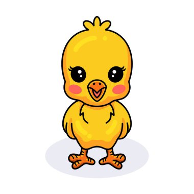 Küçük şirin sarı piliç çizgi filminin vektör çizimi