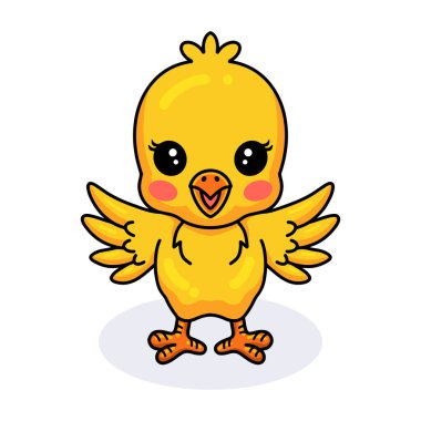 Küçük şirin sarı piliç çizgi filminin vektör çizimi