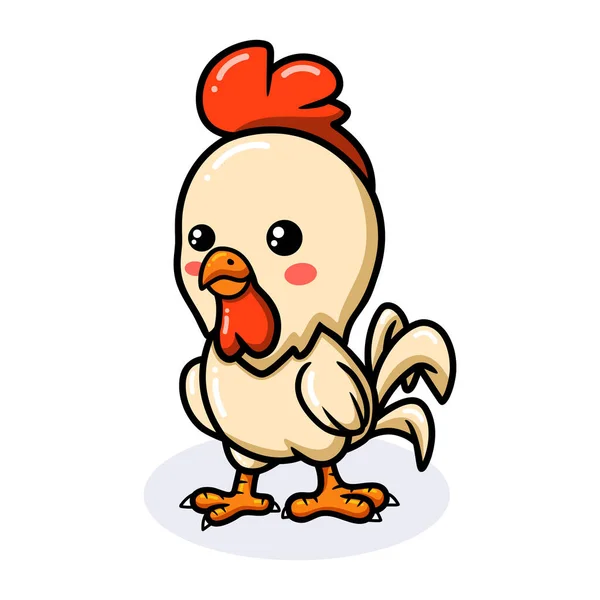 Illustration Vectorielle Mignon Petit Coq Dessin Animé Debout — Image vectorielle