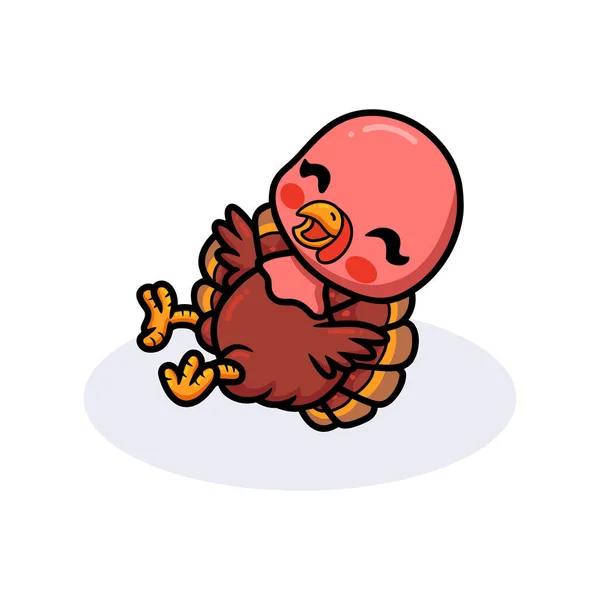 Vcetor Illustration Cute Happy Baby Turkey Cartoon — Stock Vector