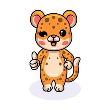 Sevimli bebek leopar çizgi filminin vektör çizimi başparmağı kesiyor.