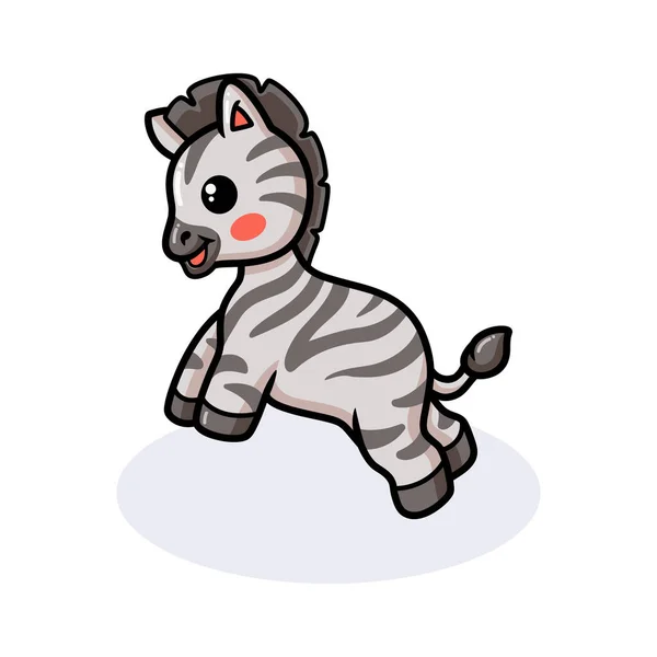 Vektor Illustration Von Cute Baby Zebra Cartoon Springen — Stockvektor