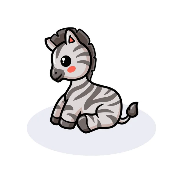 Vector Illustration Cute Baby Zebra Cartoon Lying — Stock Vector
