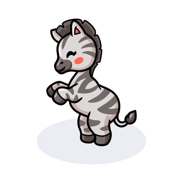 Illustrazione Vettoriale Carino Bambino Zebra Cartoon Standing — Vettoriale Stock