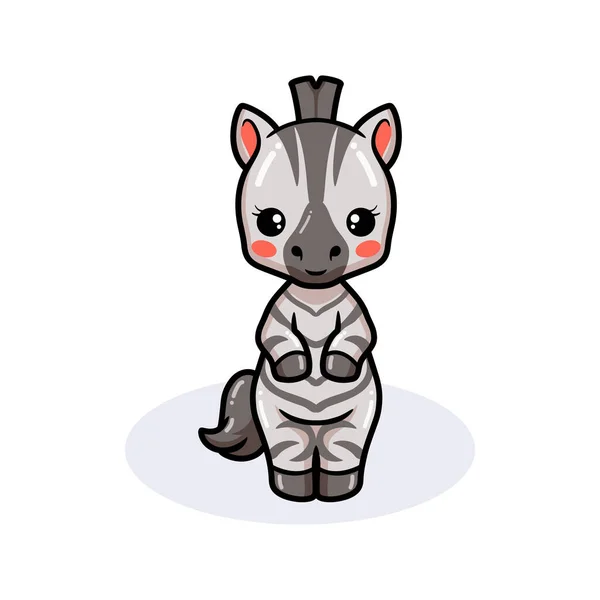 Ilustração Vetorial Desenho Animado Bonito Bebê Zebra —  Vetores de Stock