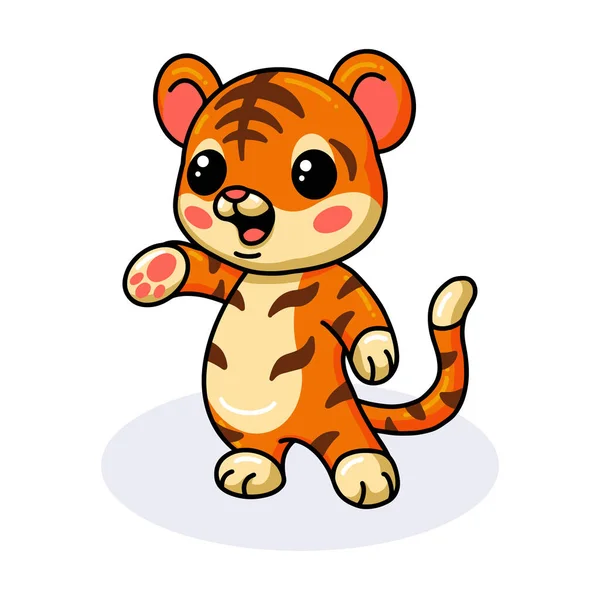 Cute Baby Tiger Cartoon Posing — Stock Vector