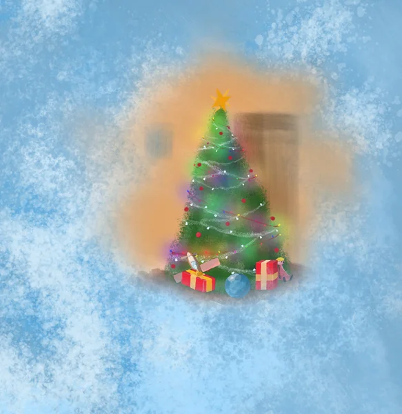 Romantischer Weihnachtsbaum — Stockfoto
