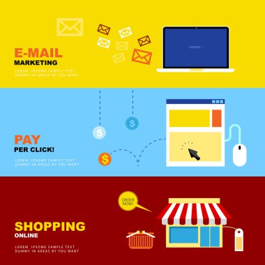 Pazarlama, e-posta alışveriş Online tıklama başı ödeme. İş Econo