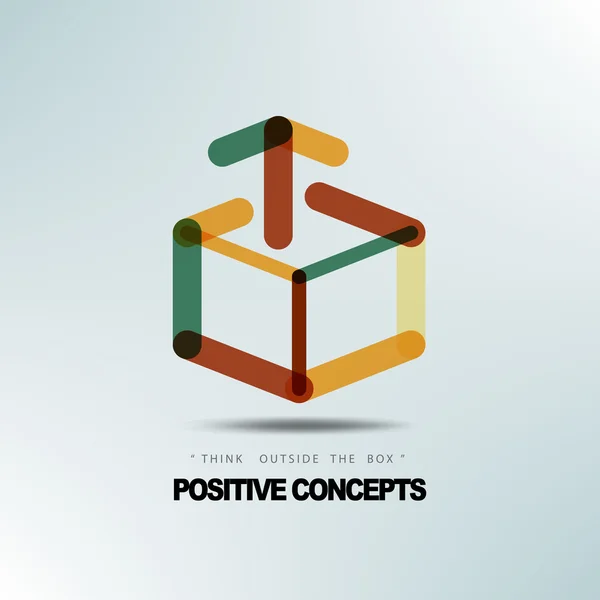 Positive Concepts about Think Outside The Box — Stock Vector