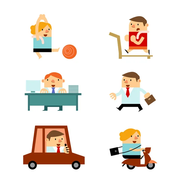 Business People in Various Activities — Stock Vector