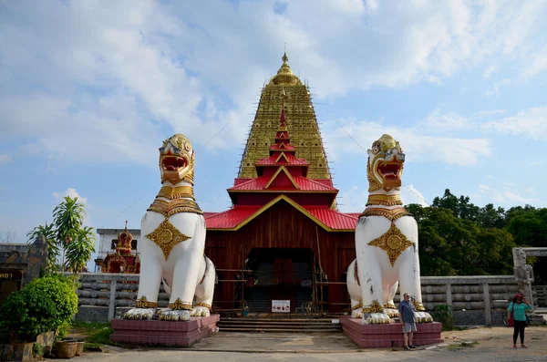 Singha em Chedi Buddhakhaya localização em perto de Wat Wang Wiwekaram — Fotografia de Stock