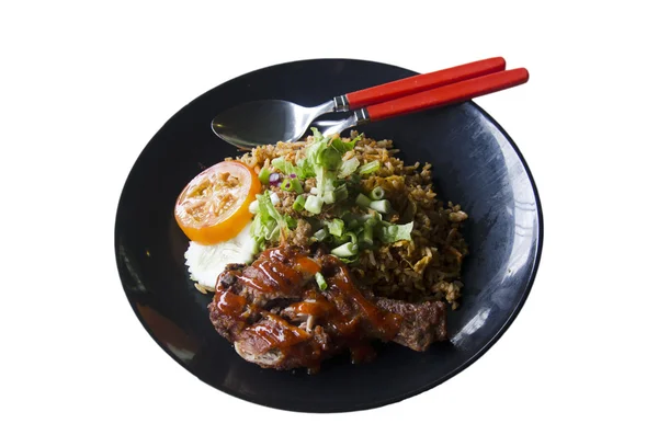Nasi Lemak makanan atau ayam panggang di atas nasi — Stok Foto