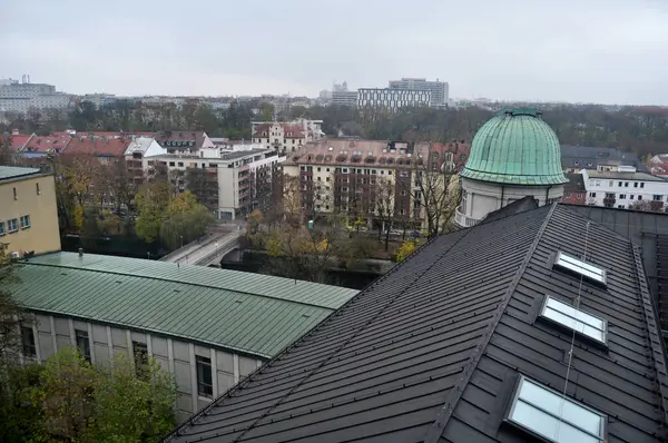 Aerial View Landscape Cityscape Munich City Roof Dome Des Deutsches — Stock Photo, Image
