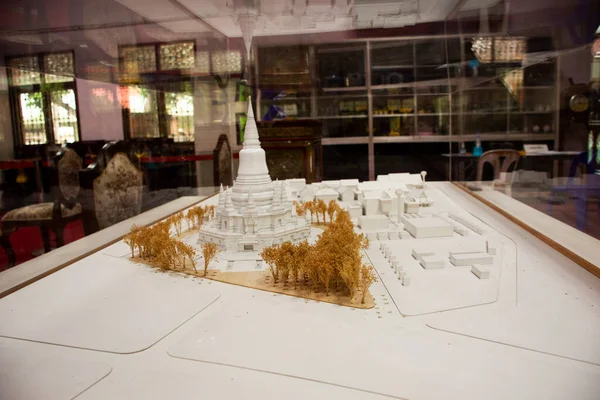 Figura Modello Grande Chedi Bianco Grande Stupa Del Tempio Wat — Foto Stock