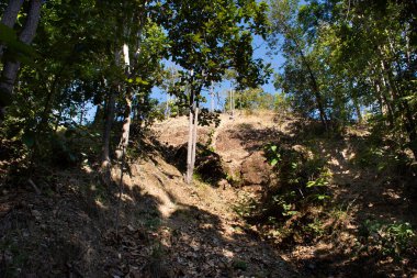 Tayland 'ın başkenti Chiang Mai' de bulunan Doi Lo şehrindeki Mae Wang Ulusal Parkı 'nın vahşi ormanlarını takip eden Pha Chor kanyon kayalıklarını ziyaret edin.