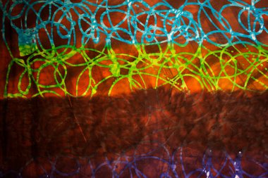 Batik ve kravatlı pamuk ve ipek kumaş Tayland 'ın doğu ve güney bölgelerinde geleneksel kıyafetlerin çok renkli arka planlarını boyar.