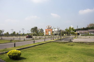 Wat Panyanantaram or Panya Nantaram temple for thai people and foriegn travelers travel visit and respect praying deity god buddha and holy at Khlong Luang on March 13, 2021 in Pathum Thani, Thailand