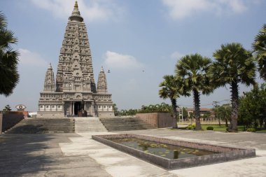 Chedi Phutthakhaya or Buddhakhaya stupa of Wat Panyanantaram or Panya Nantaram temple for thai people and foriegn travelers travel visit and respect praying at Khlong Luang in Pathum Thani, Thailand