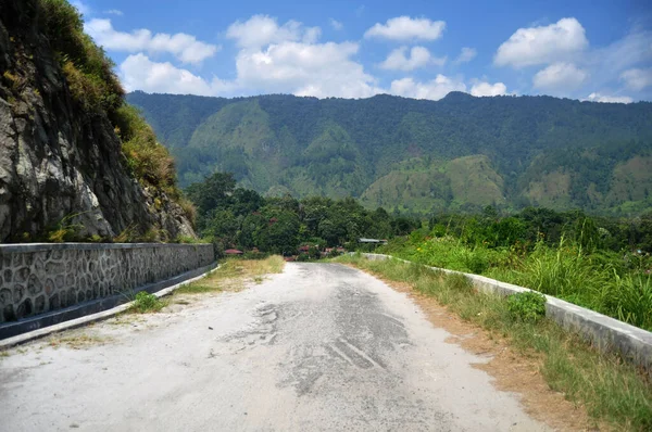 Carretera Local Sipiso Piso Montañas Junto Danau Toba Lago Tao — Foto de Stock