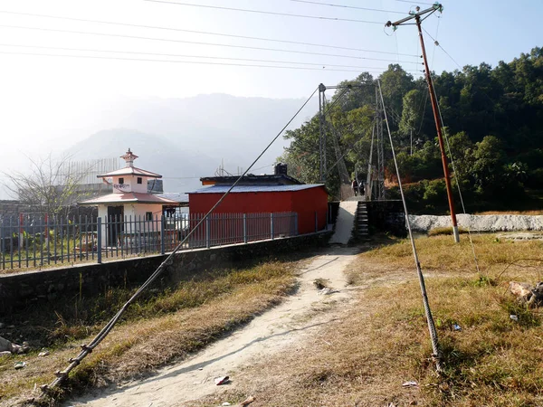 Santuário Pequeno Templo Shiva Nepalês Para Viajantes Estrangeiros Nepali Visita — Fotografia de Stock