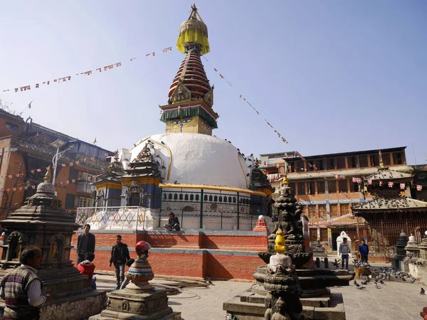 Kaathe Swayambhu Shree Gha Chaitya Miniaturowa Replika Swayambhunath Popularnym Miejscu — Zdjęcie stockowe