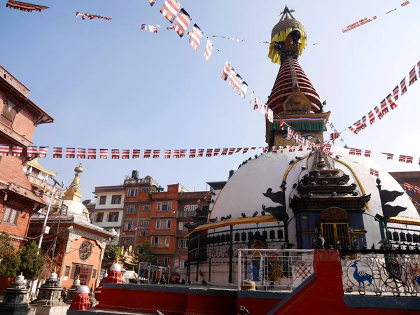 Kaathe Swayambhu Shree Gha Chaitya Miniaturowa Replika Swayambhunath Popularnym Miejscu — Zdjęcie stockowe