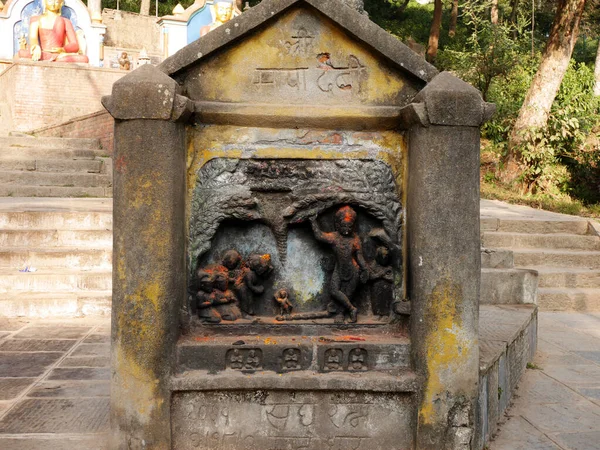 Alte Antike Ruinen Archäologisches Gebäude Der Swayambhunath Pagode Chedi Oder — Stockfoto