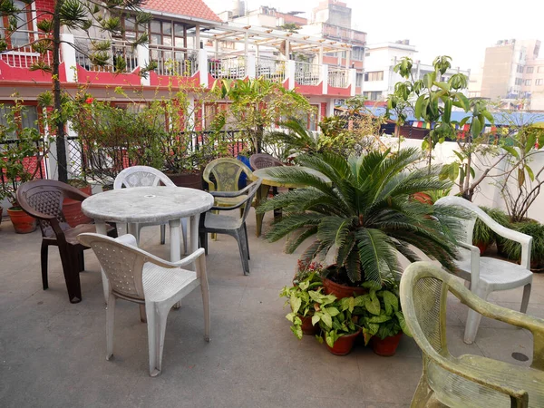 Terrazza Classico Vintage Retrò Edificio Resort Nepali Persone Che Vivono — Foto Stock