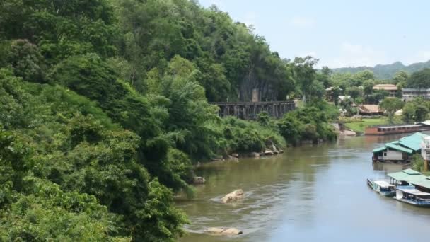 Stream Sai Yok Waterfalls Sawat Khwae Kwai River Hellfire Pass — 图库视频影像