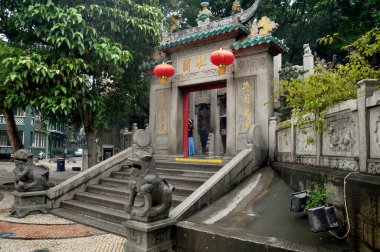 Macar halkı için bir Ma Tapınağı Çin tapınağı. Yabancı gezginler için. Macao Özel İdari Bölgesi 'nde dua eden tanrı Buda' ya saygı duyun.